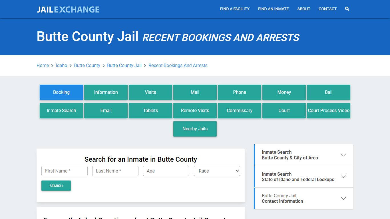 Butte County Jail Recent Bookings And Arrests - Jail Exchange